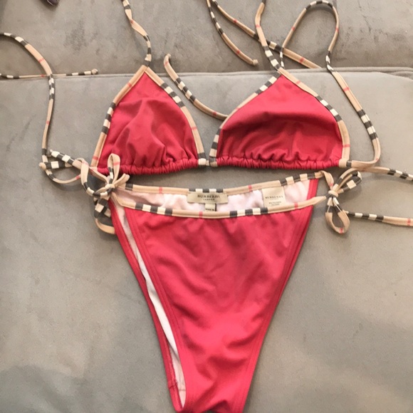 red burberry swimsuit